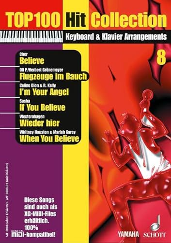 Top 100 Hit Collection 8: 6 Chart-Hits: Believe - Flugzeuge im Bauch - If You Believe - Wieder hier - When You Believe - I'm Your Angel.. Band 8. Klavier / Keyboard. (Music Factory) von Schott Music Distribution