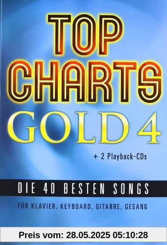 Top Charts Gold 4 mit 2 Playback CDs: Das Spiel- und Singbuch für Klavier, Keyboard, Gitarre oder Gesang. Top Charts Gold 4 ist eine geniale Sammlung der 40 besten Popsongs der letzten Jahre