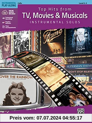 Top Hits from TV, Movies & Musicals Instrumental Solos - Cello, Book & Online Audio/Software/PDF (Top Hits Instrumental Solos)