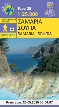 Topografische Bergwanderkarte 11.13. Kreta - Griechenland. Samaria - Sougia 1 : 25 000
