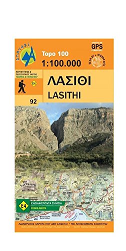 Topografische Landkarte Griechenland 92 Lasithi (Kreta) 1 : 100 000 (Lasithi - Crete) von Anavasi Editions