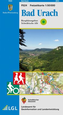 Topographische Freizeitkarte Baden-Württemberg Bad Urach von Landesamt für Geoinformation BW