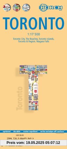 Toronto: 1:17 500. Einzelkarten: Toronto City 1:17 500, The Beaches 1:17 500, Toronto Islands 1:20 000, Toronto & Region 1:500 000, Niagara Falls 1:25 ... Canada administrative & time zones: BB.C566