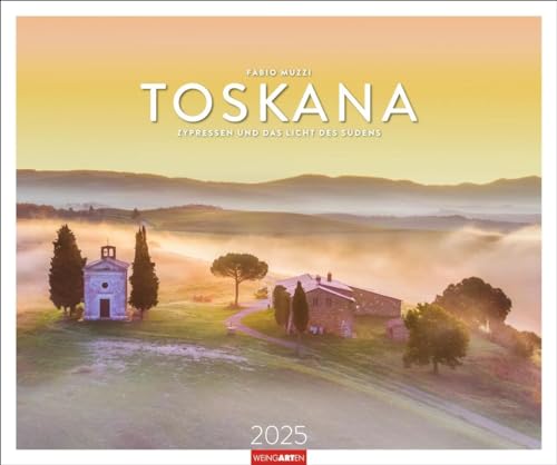 Toskana Kalender 2025 - Zypressen und das Licht des Südens: Fotograf und Italienkenner Fabio Muzzi fängt in einem großen Wandkalender die Seele der ... für Zuhause. (Reisekalender Weingarten) von Weingarten