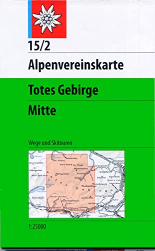 Totes Gebirge, Mitte: Topographische Karte 1:25.000 mit Wegmarkierungen und Skirouten: Topographische Karte. Wege und Skitouren (Alpenvereinskarten)