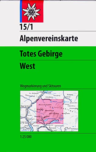 Totes Gebirge, West: Topographische Karte 1:25.000 mit Wegmarkierungen und Skirouten (Alpenvereinskarten)