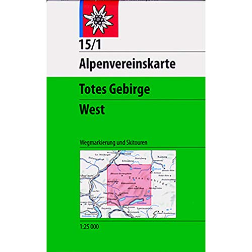 Totes Gebirge, West: Topographische Karte 1:25.000 mit Wegmarkierungen und Skirouten (Alpenvereinskarten)