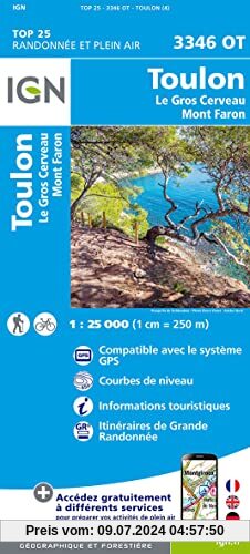 Toulon - Le Gros Cerveau - Mont Faron 1:25 000