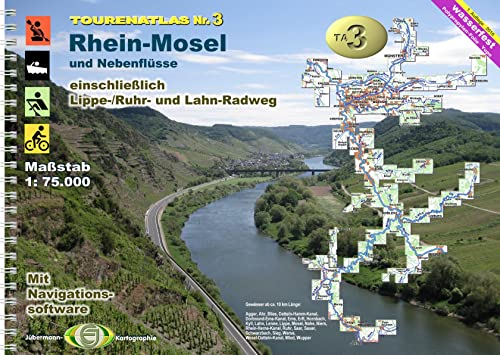 TourenAtlas Wasserwandern: TourenAtlas TA3 Rhein-Mosel: Saar, Mosel, Rhein ab Mainz und Nebenflüsse von Jbermann