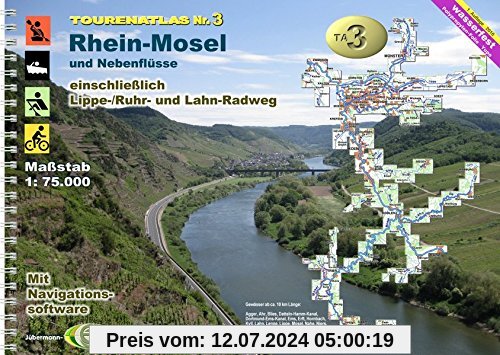 TourenAtlas Wasserwandern / TA3 Rhein-Mosel: Saar, Mosel, Rhein ab Mainz und Nebenflüsse
