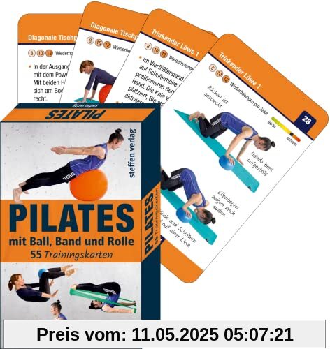 Trainingskarten: Pilates mit Ball, Band und Rolle: 55 Trainingskarten (Trainingsreihe von Ronald Thomschke)