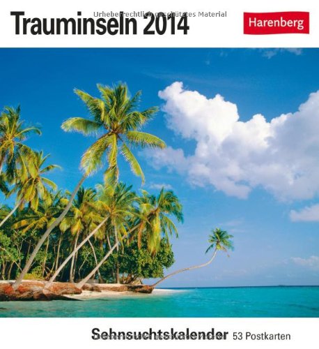 Trauminseln 2014: Sehnsuchts-Kalender. 53 heraustrennbare Farbpostkarten von KV&H Verlag