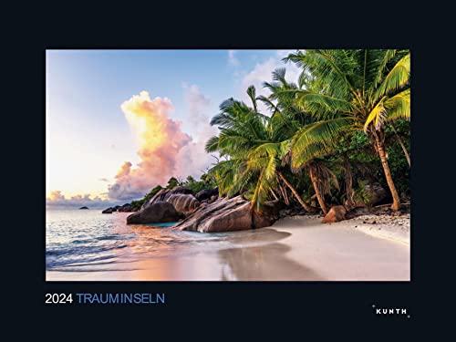 Trauminseln - KUNTH Wandkalender 2024: Hochwertiger, bildstarker Kalender mit Spiralbindung im Großformat (KUNTH Wandkalender Black Edition 60 x 45 cm)