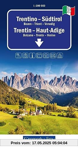 Trentino - Südtirol Nr. 03 Regionalstrassenkarte 1:200 000: Bozen-Trient-Venedig (Kümmerly+Frey Regionalkarten)
