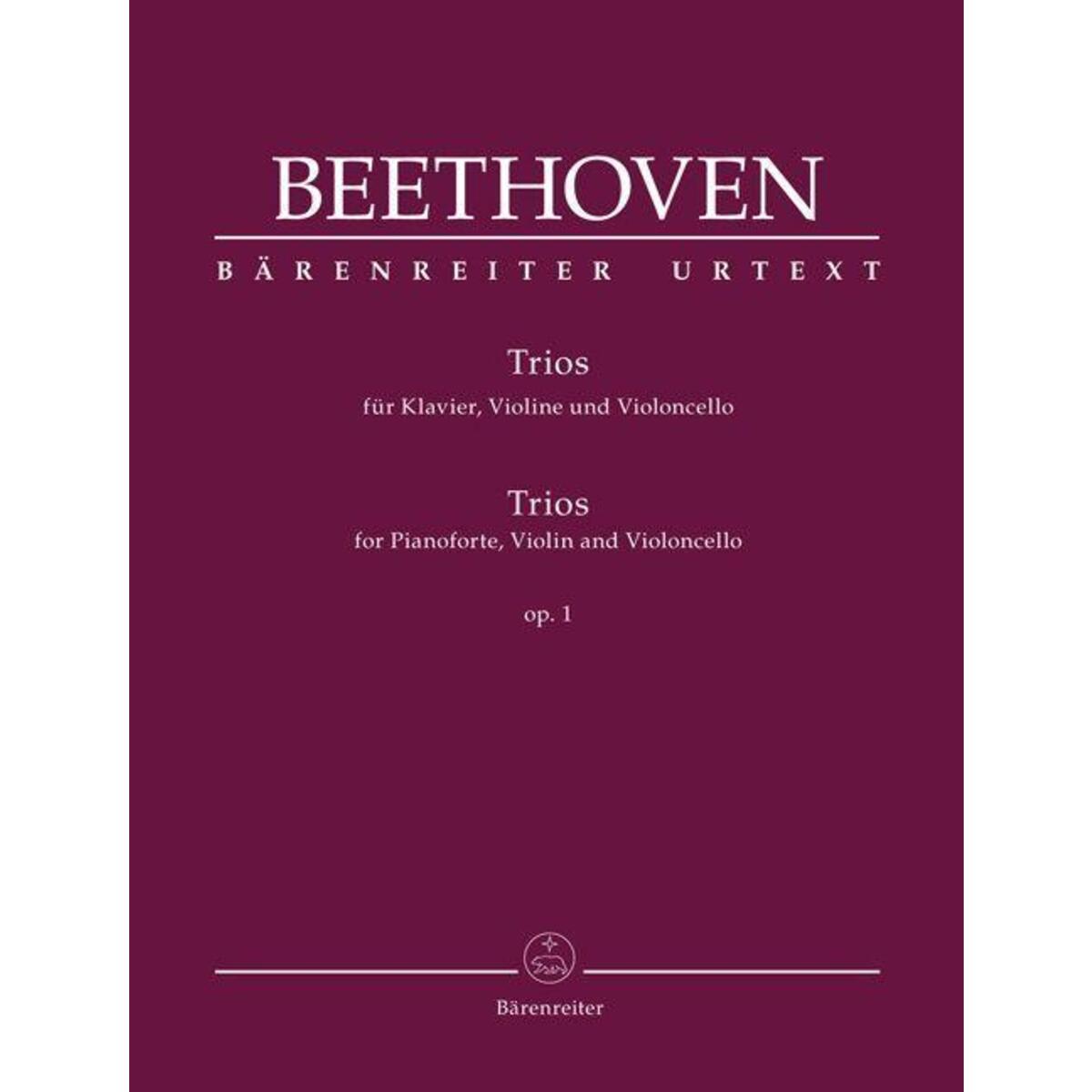 Trios für Klavier, Violine und Violoncello op. 1 Trios für Klavier, Violine und Violoncello op. 1 von Baerenreiter-Verlag