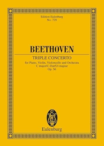 Tripel-Konzert C-Dur: op. 56. Klavier, Violine, Violoncello und Orchester. Studienpartitur. (Eulenburg Studienpartituren)