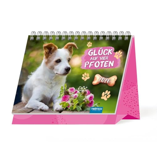 Trötsch Aufstellkalender Glück auf vier Pfoten 2026: Aufstellkalender Tischkalender von TROTSCH