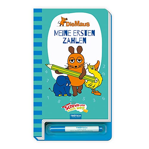 Trötsch Die Maus Schreib und wisch weg Zahlen: Übungsbuch Vorschulbuch Beschäftigungsbuch