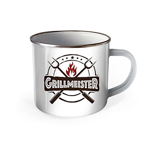 Trötsch Emaille Becher grillen Tasse Grillmeister: Kaffeetasse Teetasse Geschenkidee Geschenk Tasse Emaillebecher Trötsch Emaille Becher grillen Tasse Grillmeister: Kaffeetasse Teetasse Geschenkidee Geschenk Tasse Emaillebecher