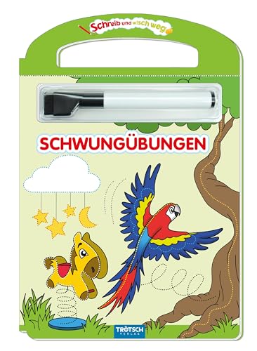 Trötsch Erste Schwungübungen Schreib und wisch weg mit Stift: Übungsheft Lernheft Vorschule Grundschule (Schreib und Wisch Weg Lernhefte)