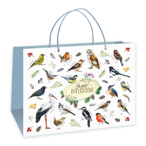 Trötsch Geschenktasche Unsere Vogelwelt Happy Birdsday: Tragetasche Papiertüte Geschenktüte Henkeltasche Trötsch Geschenktasche Unsere Vogelwelt Happy Birdsday: Tragetasche Papiertüte Geschenktüte Henkeltasche von TROTSCH