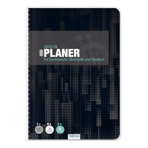 TRÖTSCH - Gymnasialplaner Dark 25/26: Planer Schülerkalender Hausaufgabenheft Timer für die Oberstufe von TROTSCH