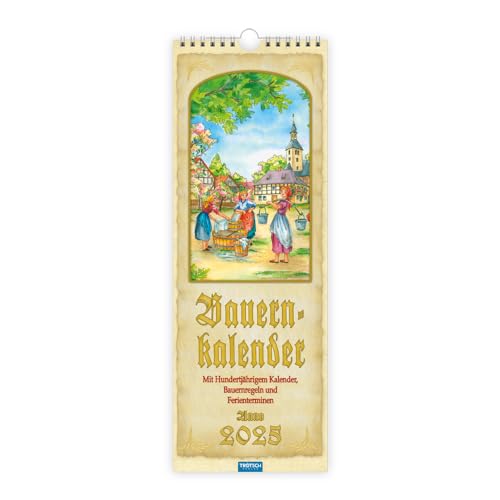 Trötsch Maxi-Streifenkalender Bauernkalender 2025 mit Hundertjährigem Kalender, Bauernregeln und Ferienterminen: Wandkalender von Trötsch Verlag GmbH & Co. KG