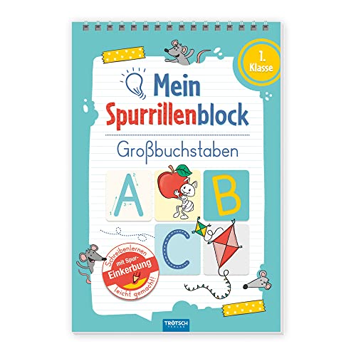 "TRÖTSCH - Spurrillenblock ""Großbuchstaben"" | Übungsbuch mit vorgeprägten Linien zum Erlernen der Großbuchstaben. Übungsheft zum Buchstaben lernen, ... ": Übungsbuch Beschäftigungsbuch Lernbuch "TRÖTSCH - Spurrillenblock ""Großbuchstaben"" | Übungsbuch mit vorgeprägten Linien zum Erlernen der Großbuchstaben. Übungsheft zum Buchstaben lernen, ... ": Übungsbuch Beschäftigungsbuch Lernbuch