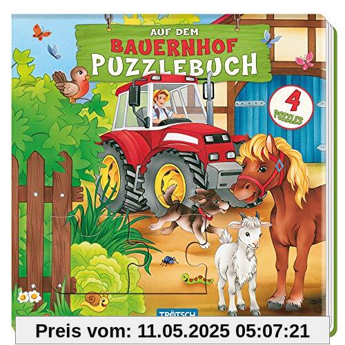 Trötsch Puzzlebuch mit 4 Puzzle Bauernhof: Beschäftigungsbuch Entdeckerbuch Puzzlebuch