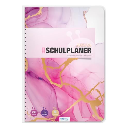 TRÖTSCH - Schulplaner Pink 25/26: Planer Schülerkalender Hausaufgabenheft Timer von TROTSCH