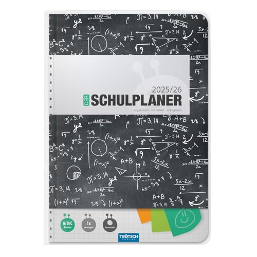 TRÖTSCH - Schulplaner Schwarz 25/26: Planer Schülerkalender Hausaufgabenheft Timer von TROTSCH