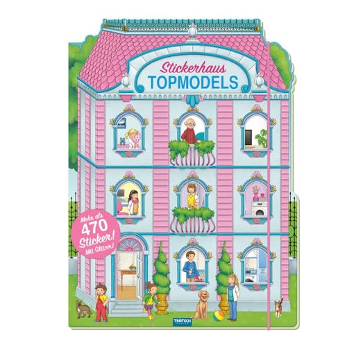 TRÖTSCH - Stickerhaus "Mein glitzerndes Stickerhaus" | Stickerbuch mit über 470 Stickern zum Gestalten eines funkelnden Traumhauses.: Stickerhaus mit vielen Räumen zum Dekorieren | Ab 3 Jahren von TROTSCH