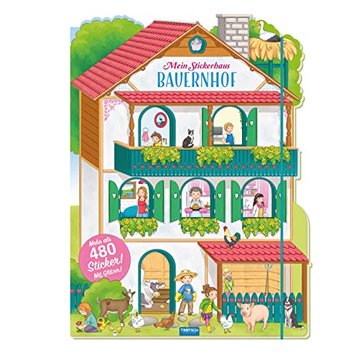 TRÖTSCH - Stickerhaus "Bauernhof" | Stickerbuch mit über 480 Stickern zum Gestalten eines eigenen Bauernhofs.: Stickerhaus mit Wohnzimmer, Küche, Schlafzimmer und Stall zum Gestalten | Ab 3 Jahren TRÖTSCH - Stickerhaus "Bauernhof" | Stickerbuch mit über 480 Stickern zum Gestalten eines eigenen Bauernhofs.: Stickerhaus mit Wohnzimmer, Küche, Schlafzimmer und Stall zum Gestalten | Ab 3 Jahren