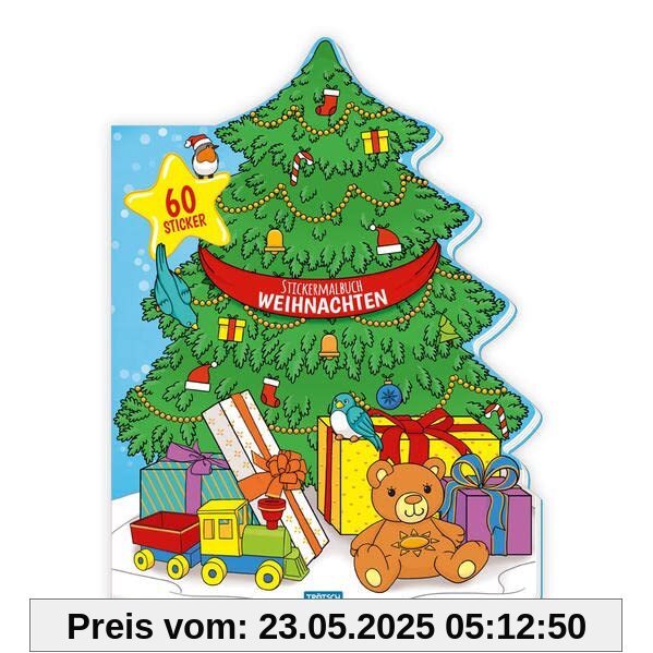 Trötsch Stickermalbuch Weihnachten: Malbuch Beschäftigungsbuch Ausmalbuch Stickerbuch