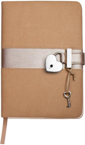 Trötsch Tagebuch Matt & Shiny Beige: mit Schloss und Schlüssel von TROTSCH