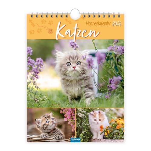 Trötsch Wochenkalender zum Hängen Katzen 2026: Wandkalender von TROTSCH