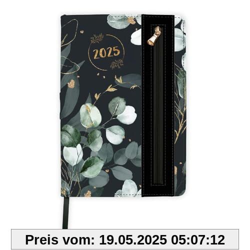 Trötsch Wochenplaner A5 mit Tasche Flowers black 2025: Wochenterminer Trötsch Wochenplaner A5 mit Tasche Flowers black 2025: Wochenterminer