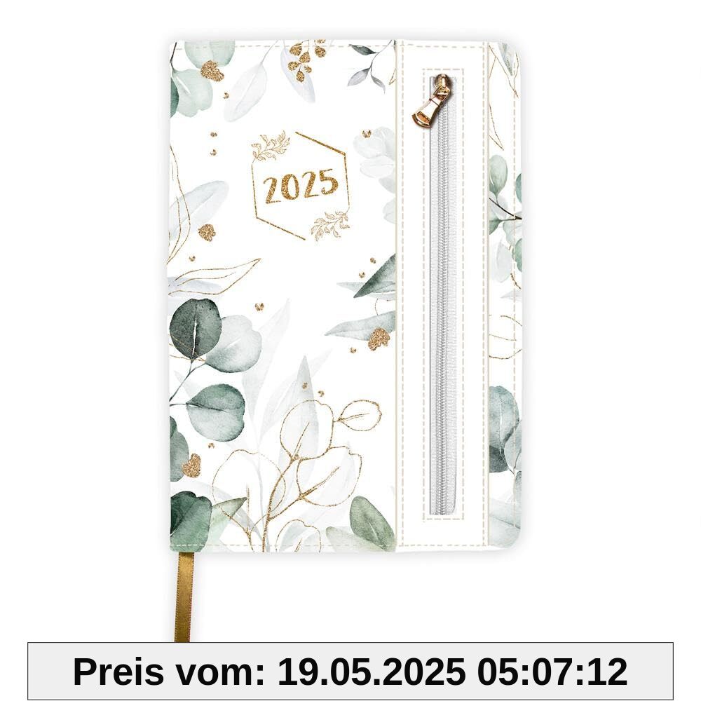 Trötsch Wochenplaner A5 mit Tasche Flowers white 2025: Wochenterminer Trötsch Wochenplaner A5 mit Tasche Flowers white 2025: Wochenterminer