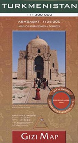 Gizi Map Turkmenistan, Geographical Map: Map for Businessmen & Tourists. With index. Relief with elevation tints. With index. Relief with elevation tints von GIZIMAP