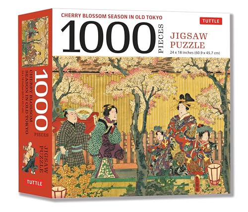 Tuttle Publishing Cherry Blossom Season in Old Tokyo- 1000 Piece Jigsaw Puzzle: Woodblock Print by Utagawa Kunisada (Finished Size 24 in X 18 in)
