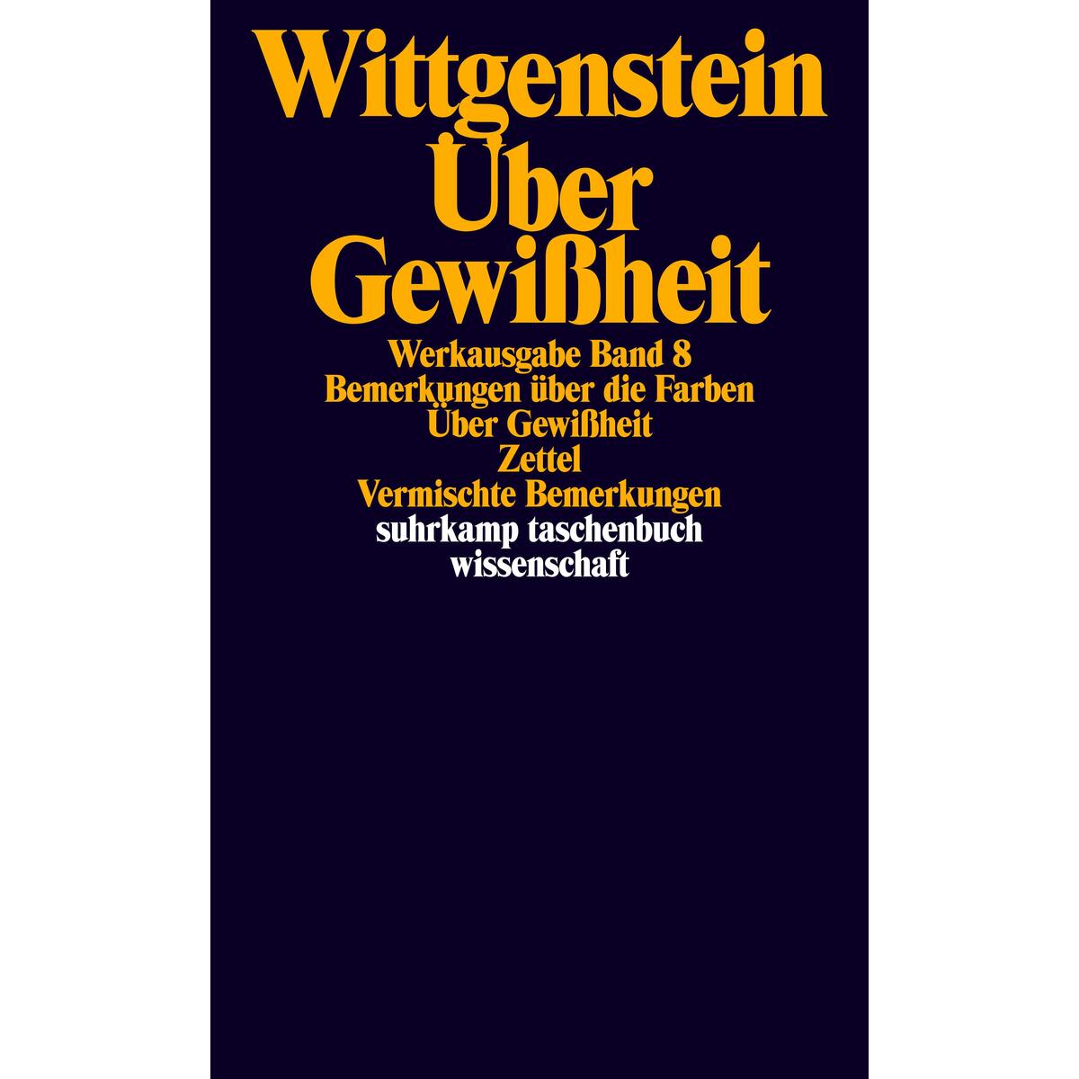 Über Gewißheit Über Gewißheit von Suhrkamp Verlag