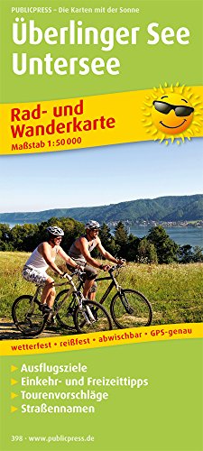 Überlinger See - Untersee: Rad- und Wanderkarte mit Ausflugszielen, Einkehr- & Freizeittipps, Straßennamen und Nebenkarte Friedrichshafen, wetterfest, ... Laminiert (Rad- und Wanderkarte / RuWK)