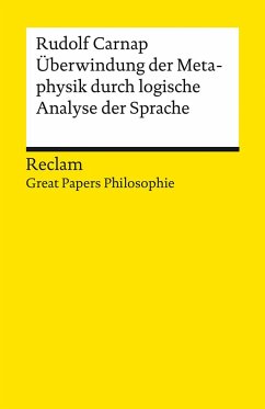 Überwindung der Metaphysik durch logische Analyse der Sprache von Reclam, Ditzingen