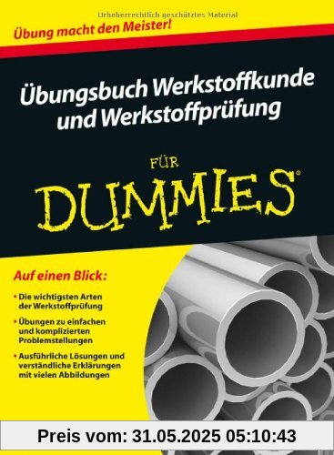 Übungsbuch Werkstoffkunde und Werkstoffprüfung für Dummies (Fur Dummies)