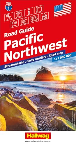 Hallwag Strassenkarte USA, Pacific Northwest 1:1 Mio.: Mit Yellowstone, Grand Teton, Seattle, Crater Lake und Oregon Coast. Inkl. Stadtpläne, ... (Hallwag Strassenkarten, Band 1)
