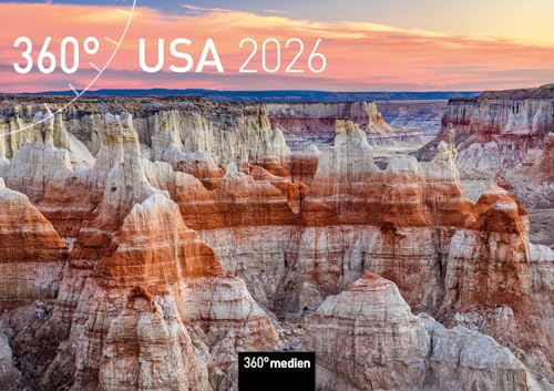 USA Broschürenkalender 2026 (360° Broschürenkalender 2026: A4 Format (29,7 x 21 cm), aufgeklappt A3 (29,7 x 42 cm)) von 360° medien