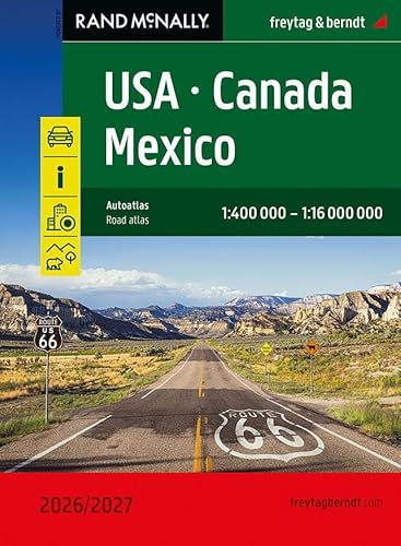 USA - Canada - Mexico, Autoatlas 1:400.000 - 1:16.000.000, 2026/2027, freytag & berndt: Straßenatlas mit Spiralbindung, besonders gut lesbar (freytag & berndt Autoatlanten) von Freytag-Berndt und ARTARIA