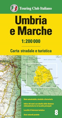 Umbria e Marche 1:200.000 (Carte regionali 1:200.000) von Touring