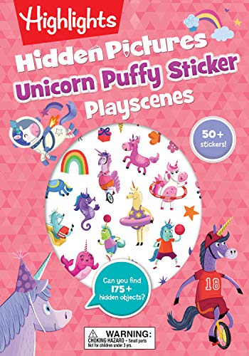 Unicorn Hidden Pictures Puffy Sticker Playscenes: Unicorn Sticker Activity Book, 50+ Reusable Stickers, Decorate Pictures and Solve Puzzles, Sticker Book for Kids (Highlights Puffy Sticker Playscenes) von Highlights Press