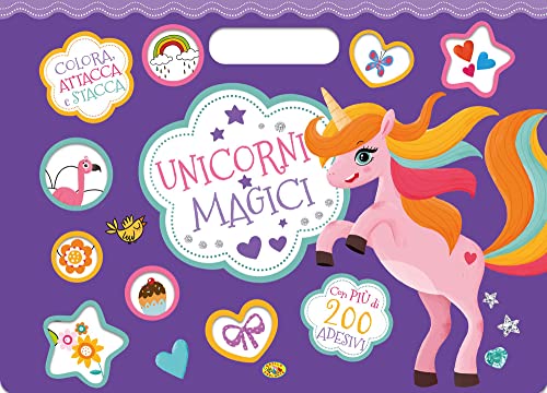 Unicorni magici. Colora, attacca e stacca. Con adesivi. Ediz. a colori von Grillo Parlante
